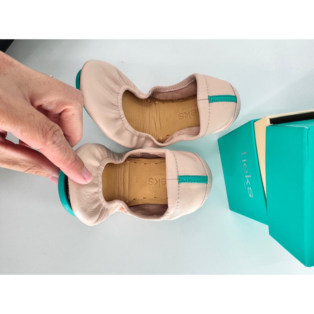 Tieks Ballet Flats Women 5 Blush Pink Leather Foldable Split Sole - Picture 11 of 13